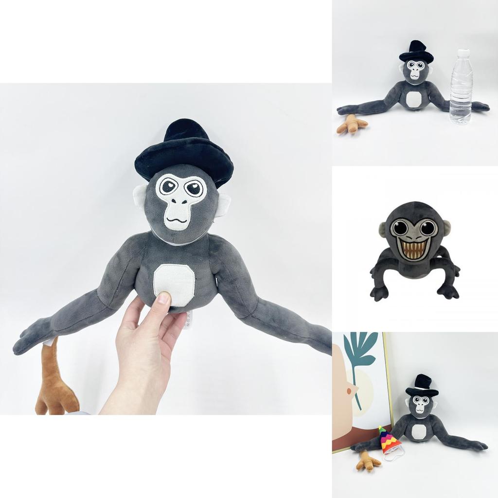 Новая плюшевая игрушка Gorilla Tag Monke, мягкая кукла с шляпой, высотой 25 см