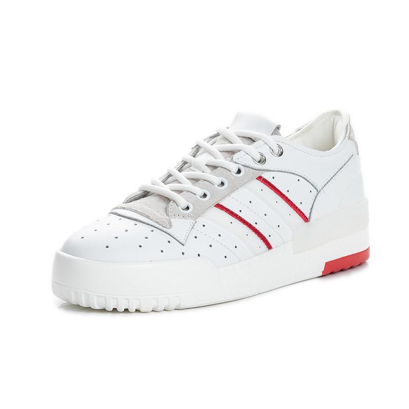 Spring 2025 New Flat-soled Little White Shoes for Women's Summer and Korean Version of Versatile Leather Women's Shoes Platform-soled Sports and Leisu