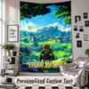 Wall Hanging Tapestry With Custom Name & Text, Zelda Decorative Tapestry For Bedroom
