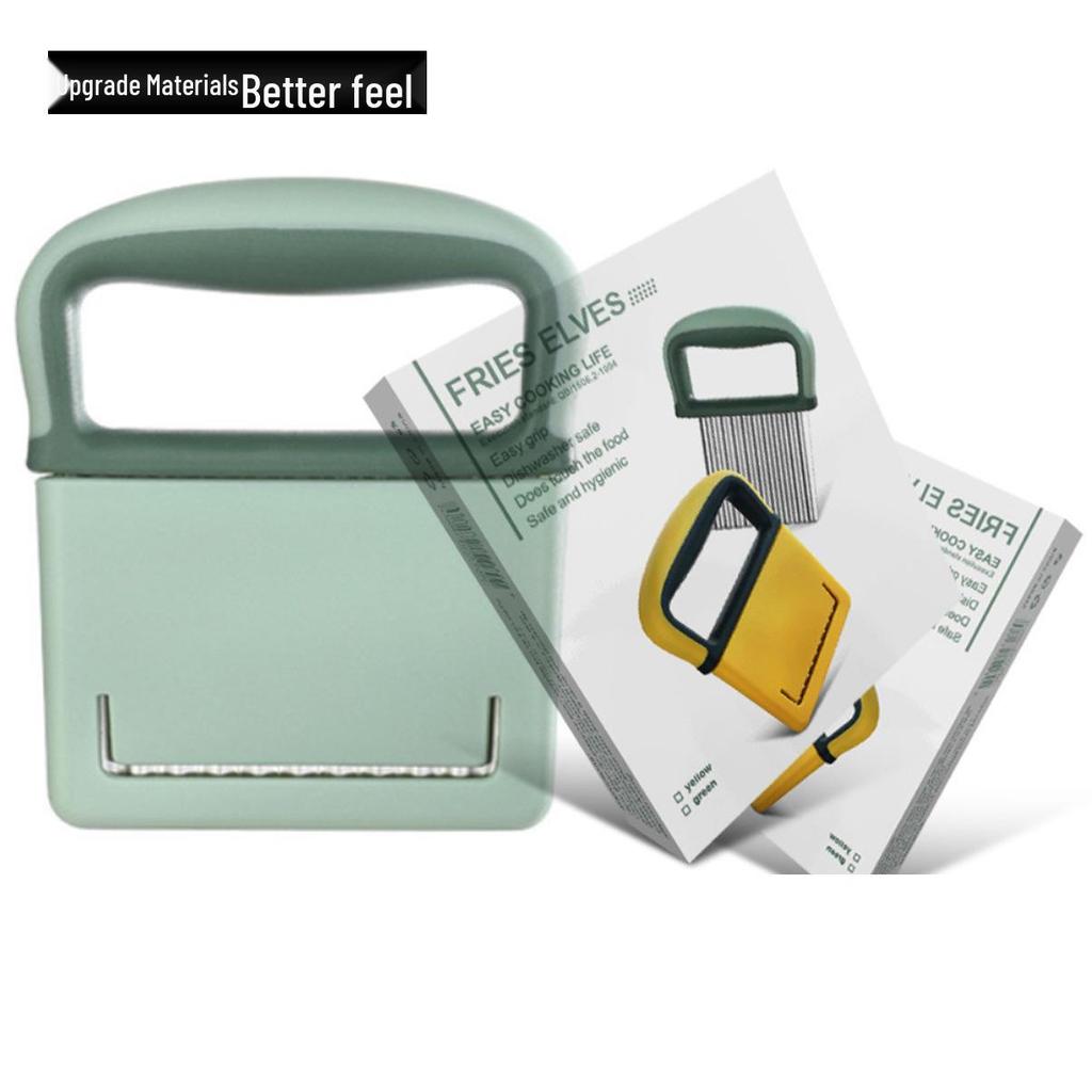 Волнистый картофельный нож – Рисунок «Волчий зуб», Гофрированный слайсер для фигурной нарезки и многофункционального использования