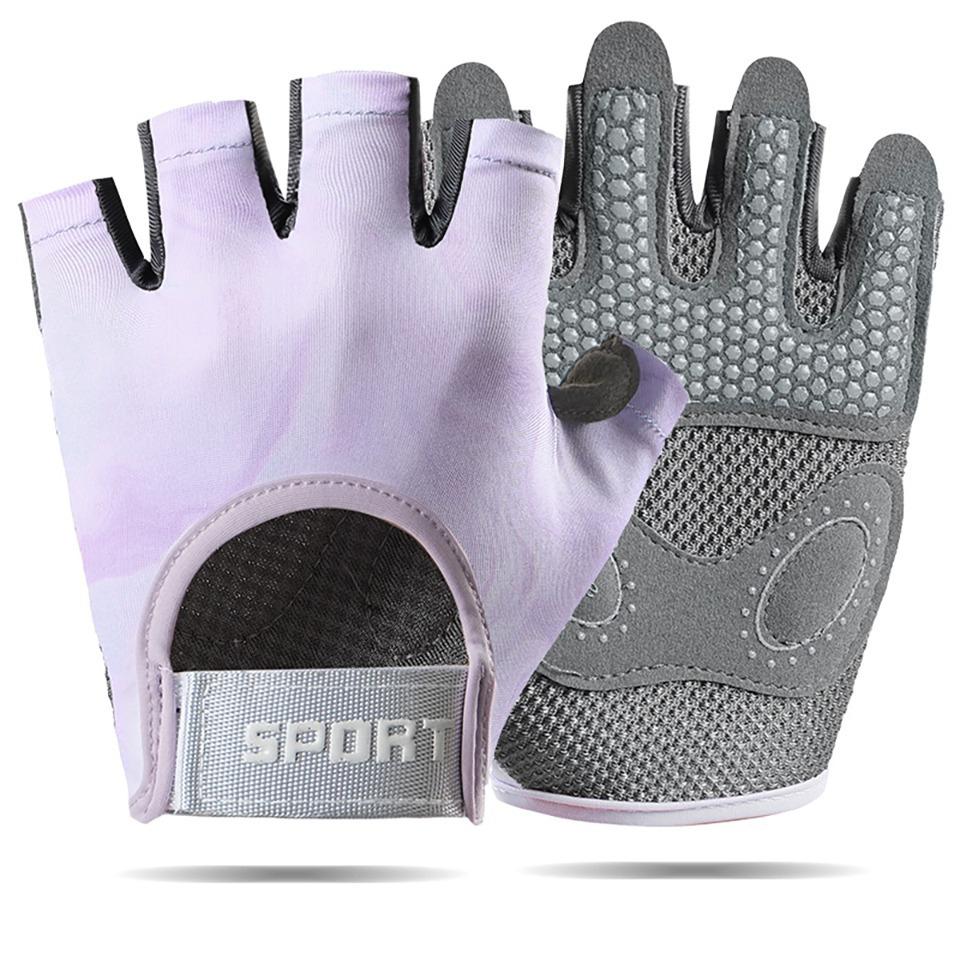 Fitness Gloves Half Finger Breathable Non Slip Gym Cycling Spinning Gloves Lightweight Ventilated Palm Hand Protection