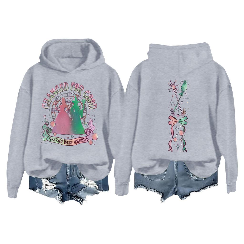 Женская повседневная толстовка с длинным рукавом и принтом Bad Witch