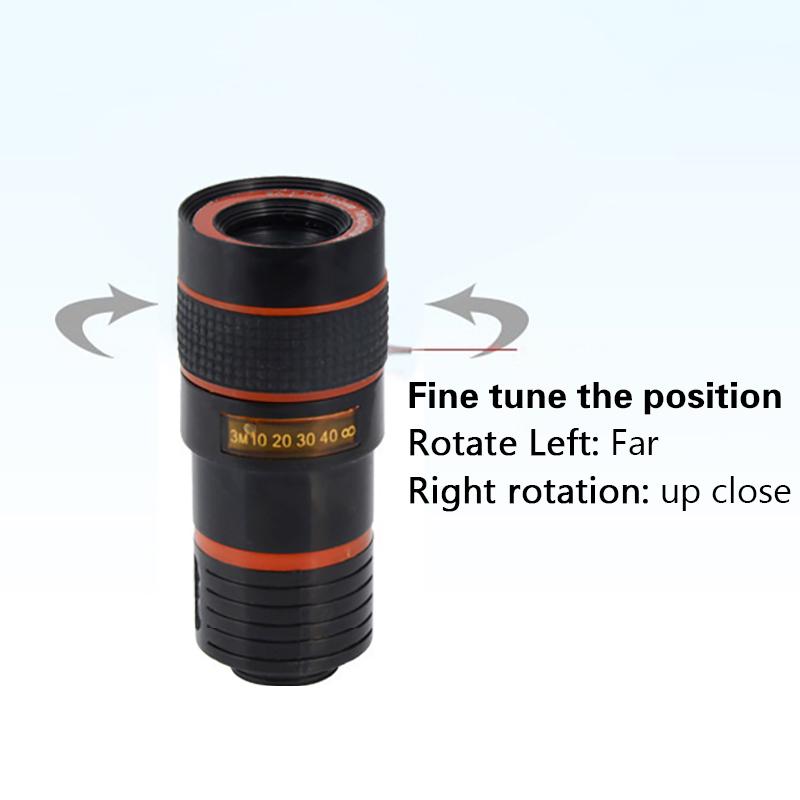 8-кратный длиннофокусный объектив для мобильного телефона 8-кратный HD-зум монокулярный объектив для камеры телефона внешний зажим для телефона телескоп