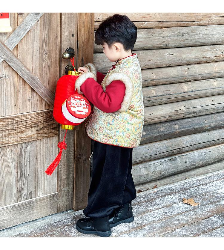 Boy's Tang Suit: Festive Chinese New Year Winter Outfit for Young Masters