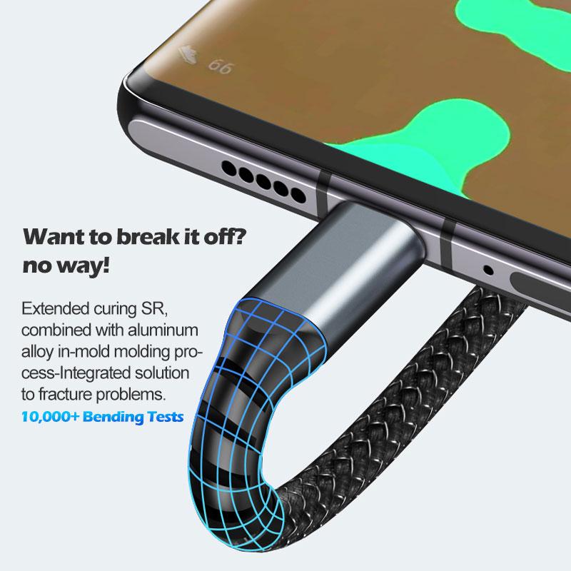 Кабель для быстрой зарядки 100 Вт, универсальный зарядный кабель, нейлоновая оплетка, несколько USB-адаптеров, универсальный зарядный шнур 3 в 1, адаптер Type-C Micro