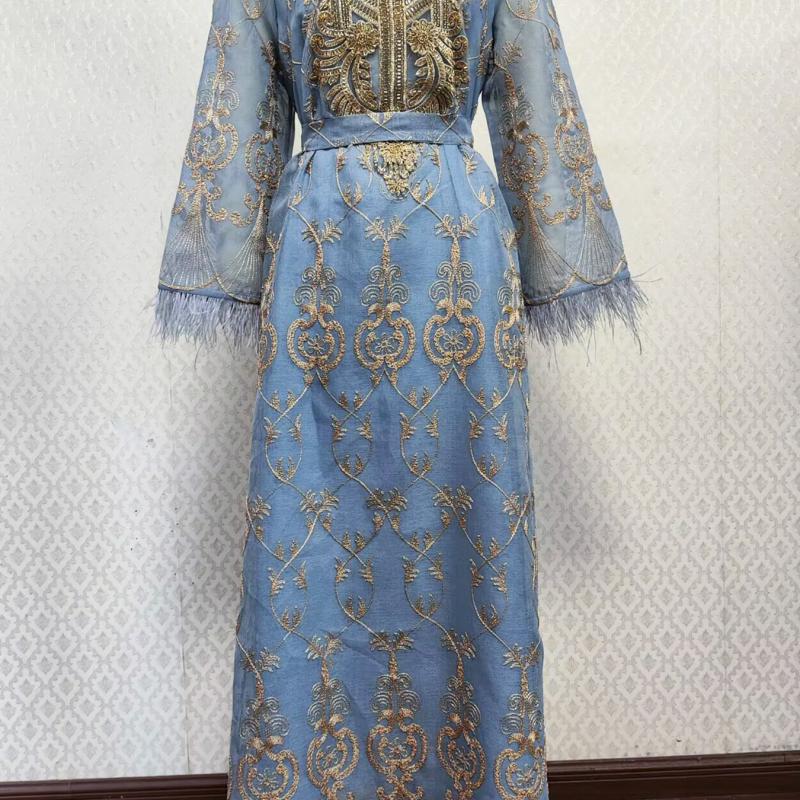 Арабский вышитый стикер платье мусульманский банкетный халат