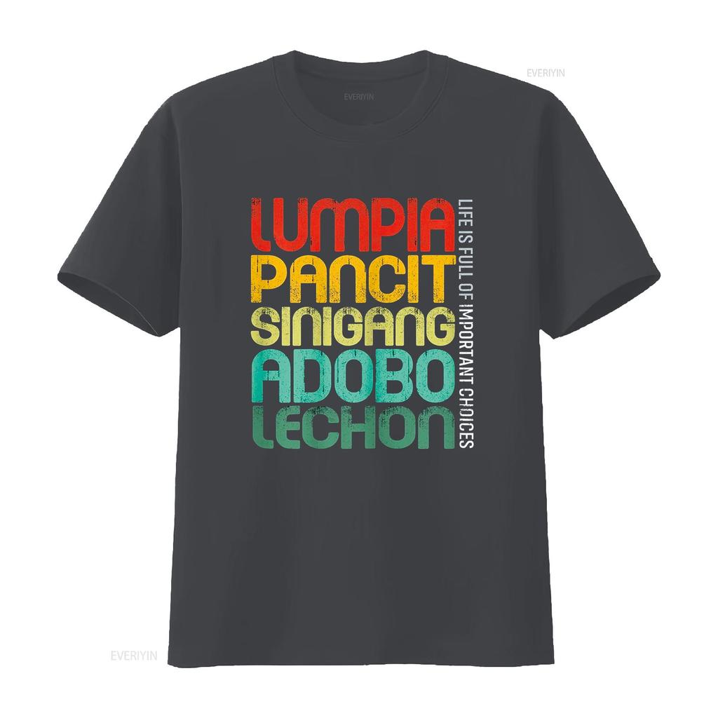 Filipino Philippine Food Lumpia Pancit Sinigang Adobo Lechon T Shirt Vintage Washed Versatile Stylish Top For Everyday Wear