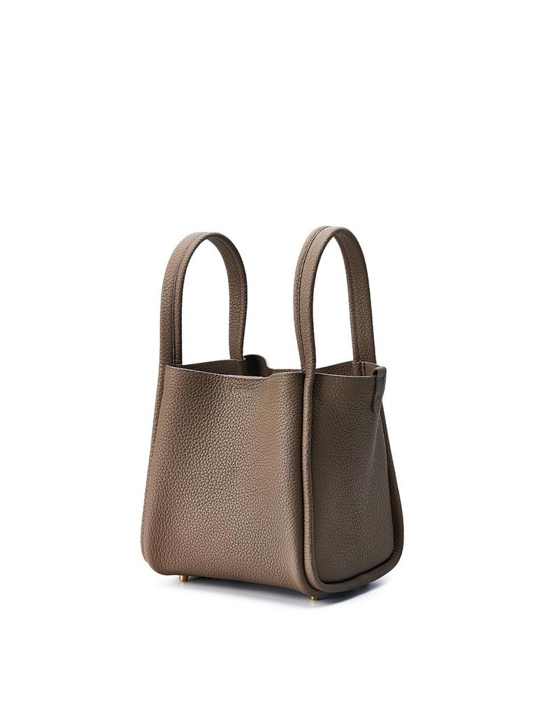 Songmont Song Bag Cube Bag Большая сумка-ведро из натуральной кожи Сумка через плечо в стиле пикотан Кожаная сумка Роскошная сумка для поездок на работу Черная кожа