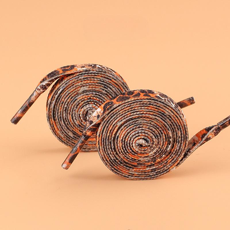 Leopard Fashion Colorful Shoelaces Creative Unisex Flat Canvas Sneakers Shoes Laces Shoes Strings