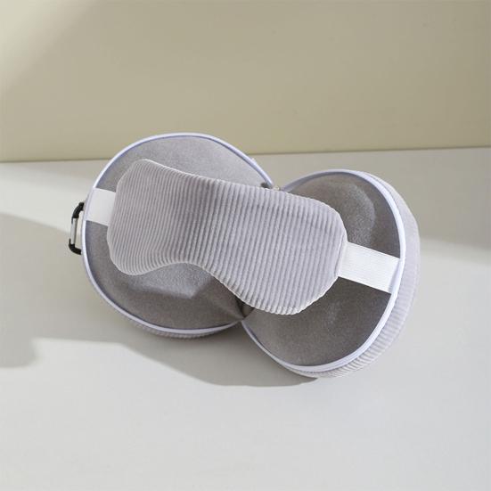 Дорожная подушка для шеи с маской для глаз 2-в-1 Портативная подушка для поддержки шеи На молнии Складная подушка