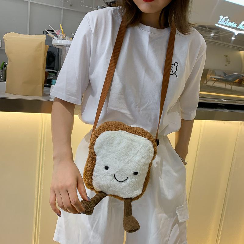 Toast Bread Duck Plush Bag Girl Student Messenger Bag Women Cute Shoulder