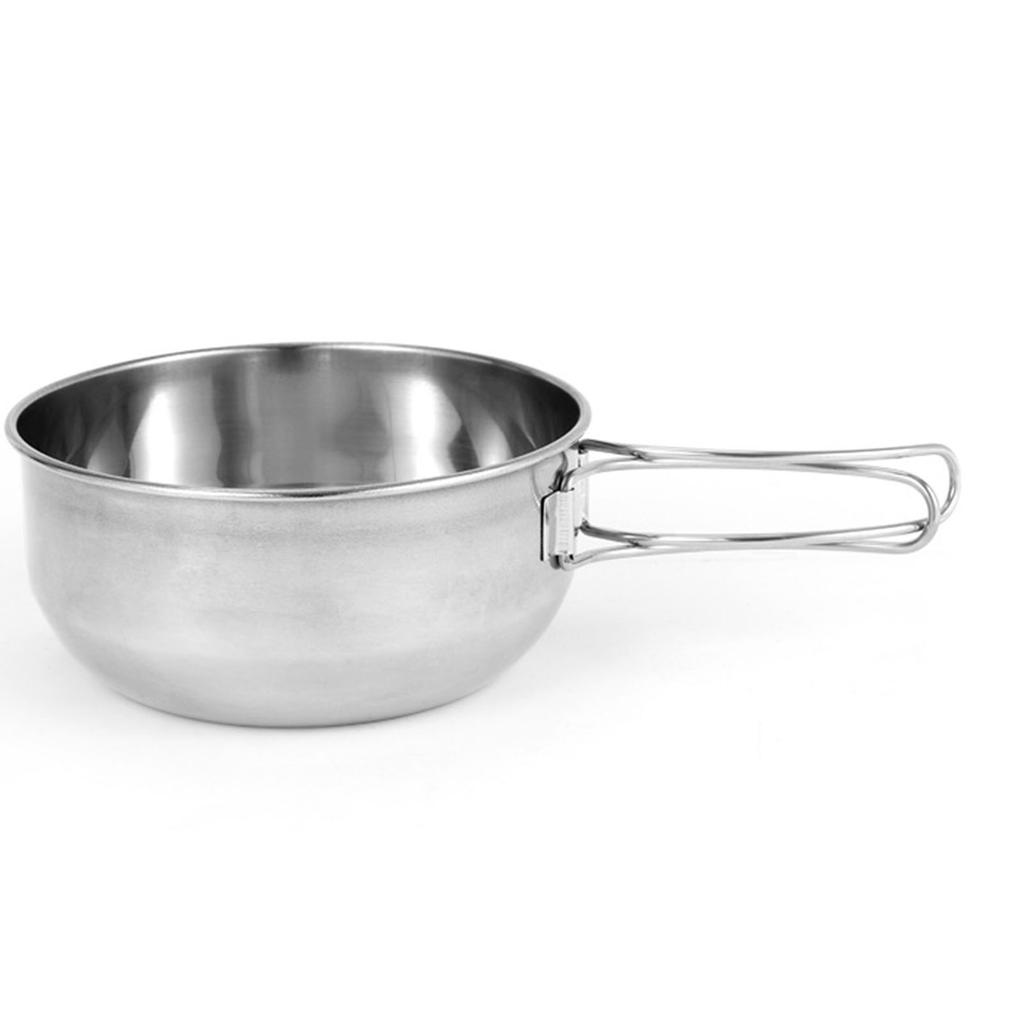 Складная суповая тарелка из нержавеющей стали походный горшок пикниковые принадлежности для кемпинга на открытом воздухе большой 700 мл