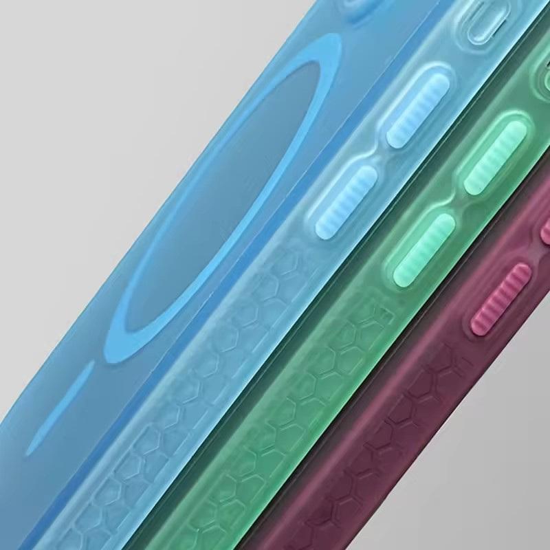 Frosted Translucent MagSafe Phone Case for iPhone 16 15 Pro Max 14 Pro 13 11 12 Trendy Wireless Charging Shockproof Back Cover