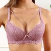 Однотонный кружевной бюстгальтер с цветочным принтом на бретельках, бюстгальтер с мягкой подкладкой на косточках, женское нижнее белье, чашка B