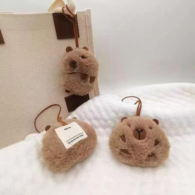Kawaii плюшевый капибара брелок анти-потеряшка метка имя брелок держатель для ключей для детского сада рюкзак подвеска декор