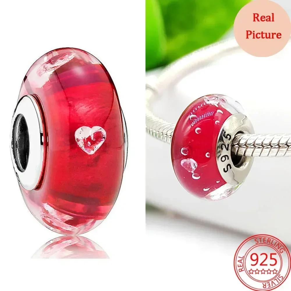 Разноцветные бусины из муранского стекла, стеклянный шарм с волнистым узором, шармы из волнистых стеклянных бусин, подходят для браслетов известных брендов, женские медные украшения, подарок