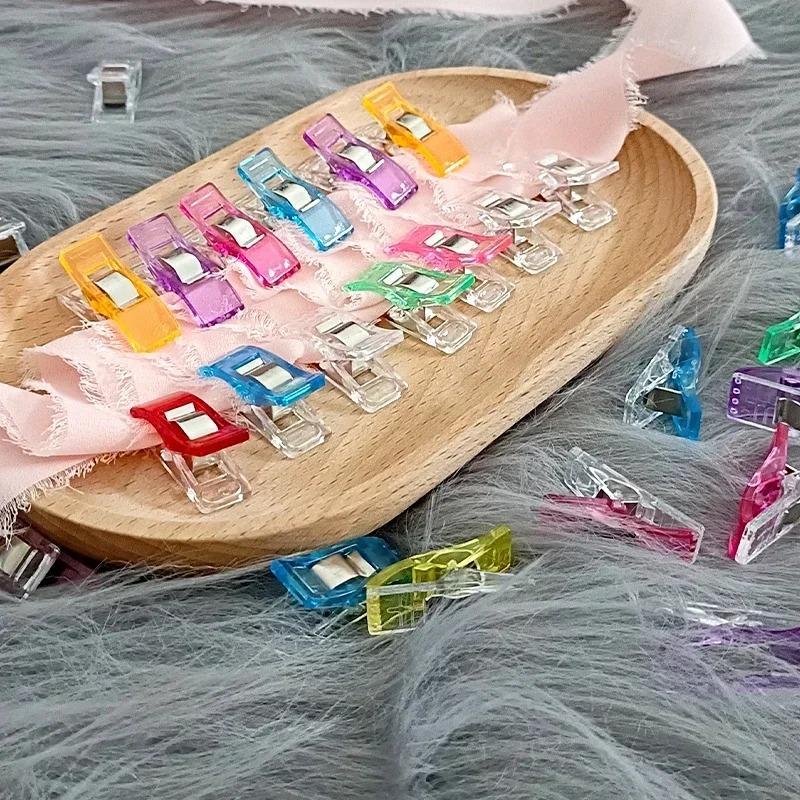 100 шт. Пластиковые зажимы для шитья DIY, для рукоделия, вязания крючком, для одежды, зажимы разных цветов, для крепления, для квилтинга