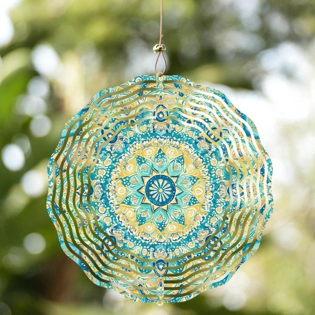 10 Inch Hanging Wind Spinner Bohemian Style Decor with 360 Degree Rotating Hook for Garden Balcony Yard Summer Spring Outdoor Decoration Gift