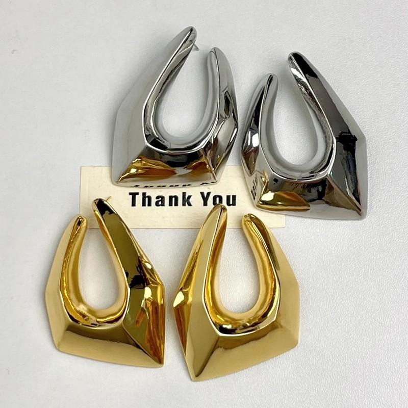 Exaggerated Metal Irregular Geometric Large Earrings for Women Europe And America Personality Party Retro Jewelry Gifts