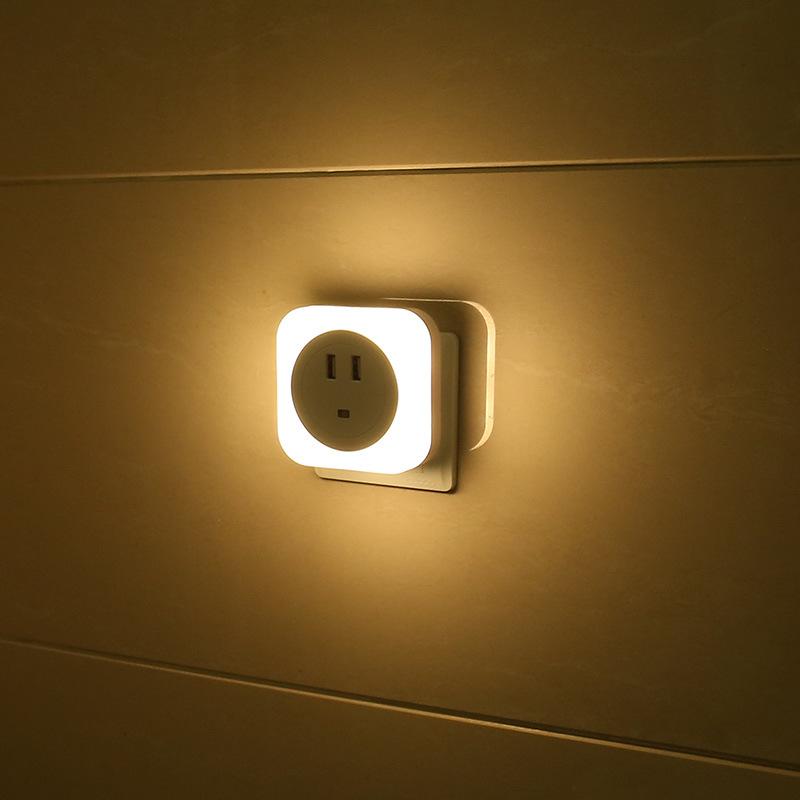 Светодиодный ночник с двойным USB-зарядным разъемом, сенсорная розетка EU/US, защита глаз, для дома, кровати, интерьера спальни, ночник