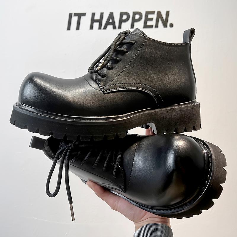 Fashion Leather Ankle Boots For Man Genuine Leather Big Size Boots High Quality Designer Formal Platform Casual Boots Fashion