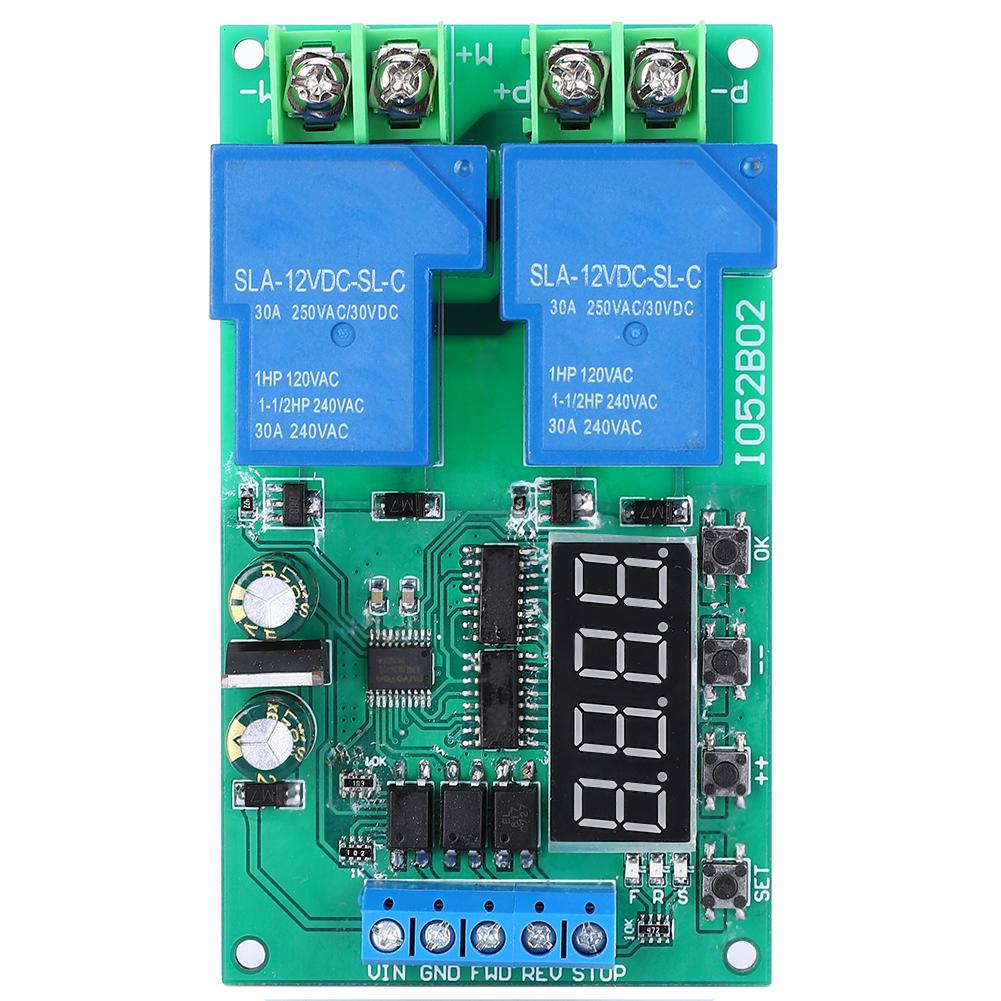 30A12V Многофункциональный контроллер реверса двигателя Старт стоп Задержка Концевой выключатель Реле