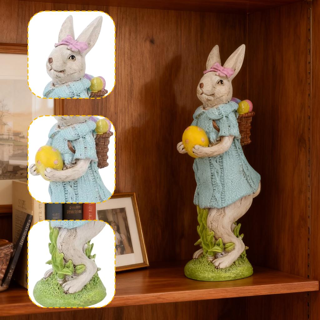 Cute Bunny Figurine, Resin Bunny Decoration, Suitable For Home Desks, Wine Cabinets, Windowsills, Gardens, Balconies.