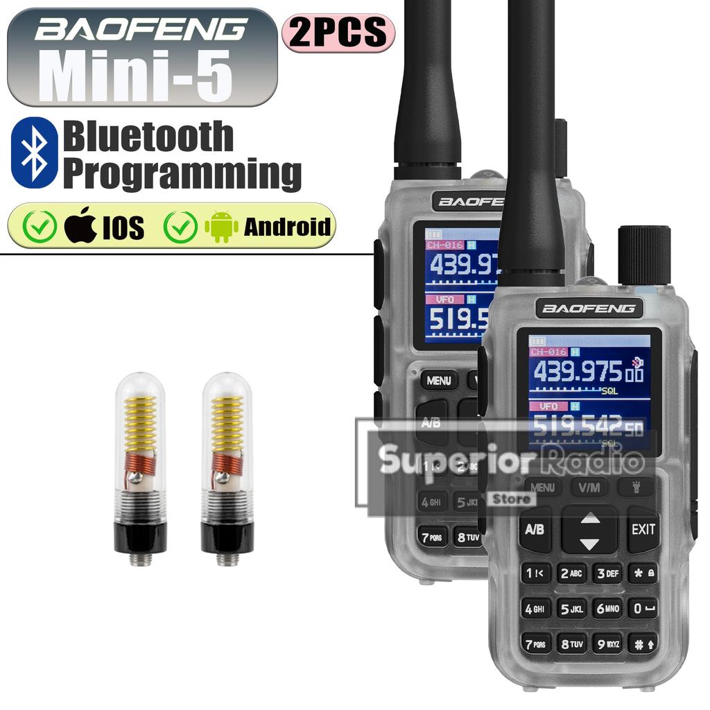 Baofeng Mini-5 Walkie Talkie Multi Color Bluetooth APP Programming AM/FM NOAA TYPE-C Charging Upgrade UV-5R Mini Two Way Radio