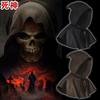 Halloween Grim Reaper Cape, Medieval Adult Demon Short Hooded Cloak Costume, Unisex Wizard Ghost Outfit