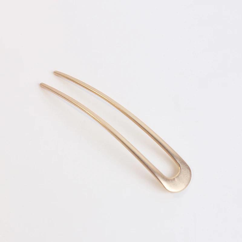 U-образная шпилька Модная Простая Металлическая Шпилька для пучка Изысканная Элегантная и Современная Высококлассный Аксессуар для Волос Новый