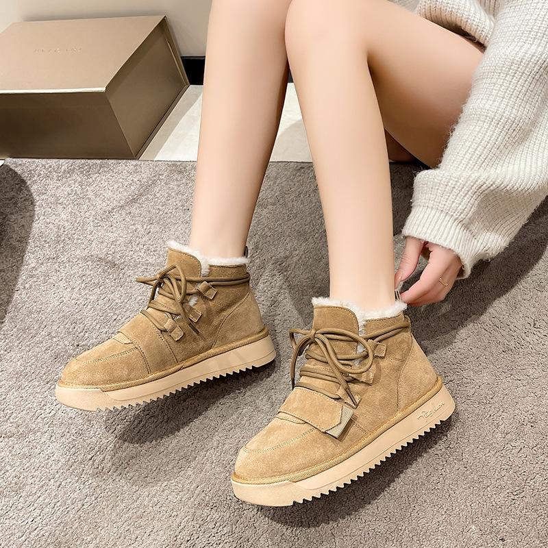Winter Ladies Shoes 2024 New Cold-proof and Warm Women's Snow Boots Non-slip Platform Plush Short Barrel Boots Zapatos De Mujer