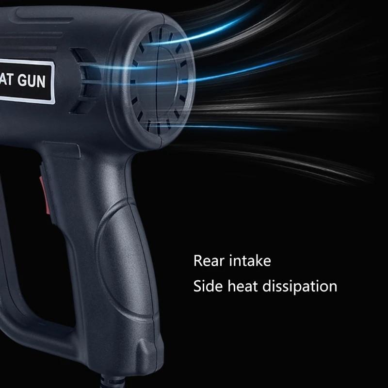 2000 Вт Высокомощный термофен Профессиональный термофен Регулируемая температура 60-600 ℃ DIY Инструмент для термоусадочной упаковки