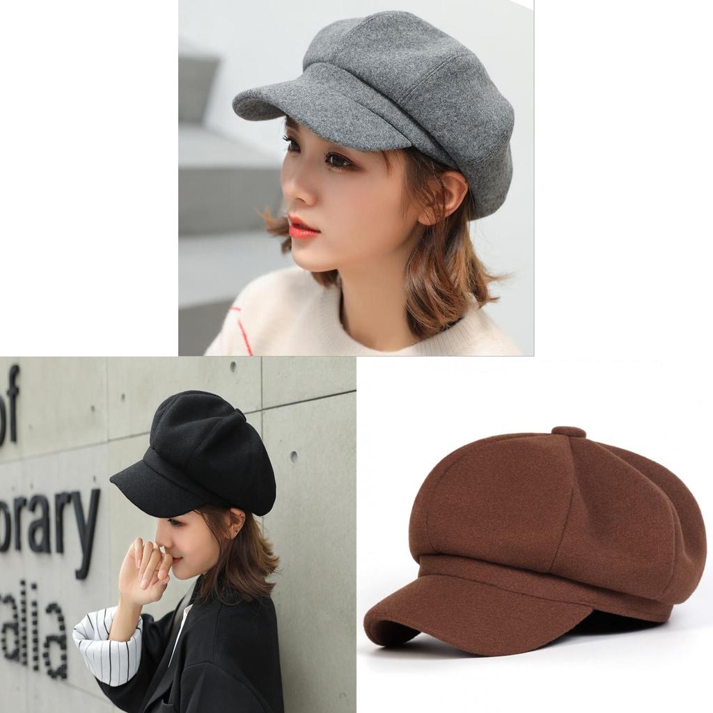 Vintage Style Wool Beret Hat For Women With Sun Protection For Autumn Winter Fashion