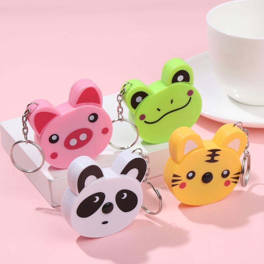 Mini 1M Sewing Measure Ruler Cartoon Animal Tape Measure Measuring Ruler Automatic Stretch Ruler
