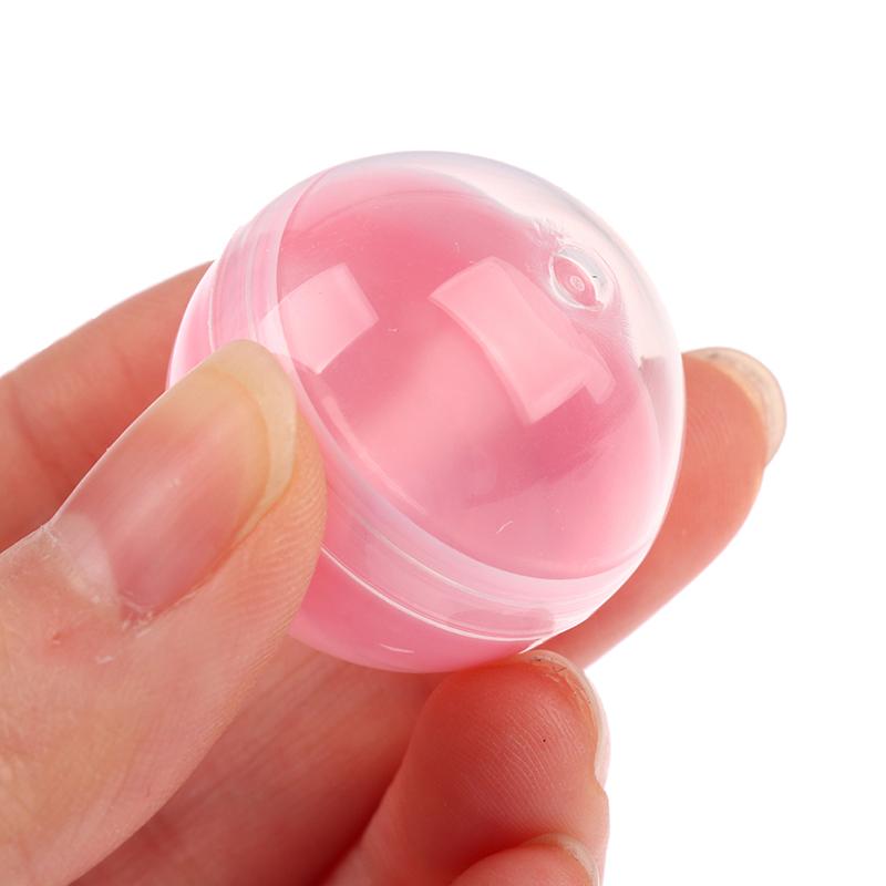 100Pcs Plastic Empty Toy Vending Capsules Half Clear Half Color Round Ball