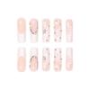 24 шт., кусочки дизайна ногтей, хрустальные цветы, удлиненные, с полным покрытием, простое управление, быстрый маникюр, французский квадратный накладные ногти