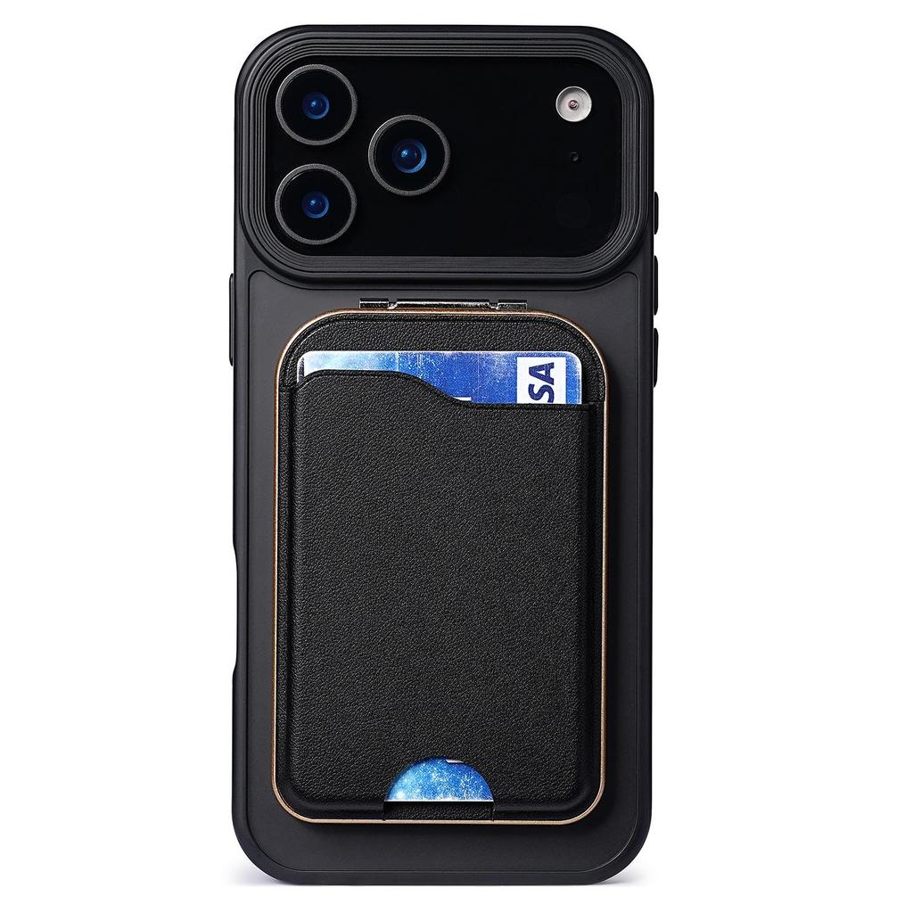 iPhone 17 Magnetic Bracket Magsafe Rotating Mirror Stand with Card Holder