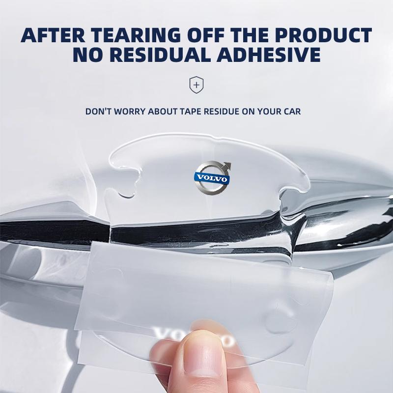 4pcs Car Door Bowl Handle Protector Stickers Transparent Anti-scratch Film For Volvo RDESIGN XC60 XC90 S60 S80 S60L V40 V60 AWD