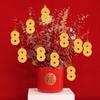 6pcs/10pcs Year of the Dragon Bonsai Ornament Gold-Plated Plastic Plant Pendant New Year