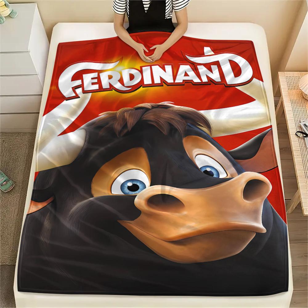 1PC Ferdinand Print Flannel Blanket, High quality All Seasons, Home Decor, Warmth and Comfort, Perfect for Christmas Gifts