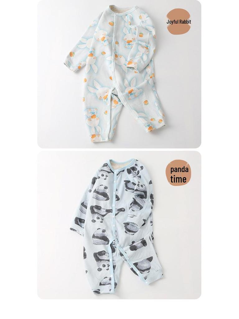 Унисекс детский ромпер из шерсти и шелка: Теплый, утепленный осенне-зимний комбинезон для ползания для новорожденных