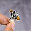 Тигровый глаз Ручная работа 925 стерлинговое серебро Ювелирное кольцо Размер 7.5 h1P93