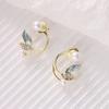 Earrings Tulip Rhinestone Jewelry Pearl Stud Earrings Korean Style Earrings Women Zinc Zinc Alloy Earrings