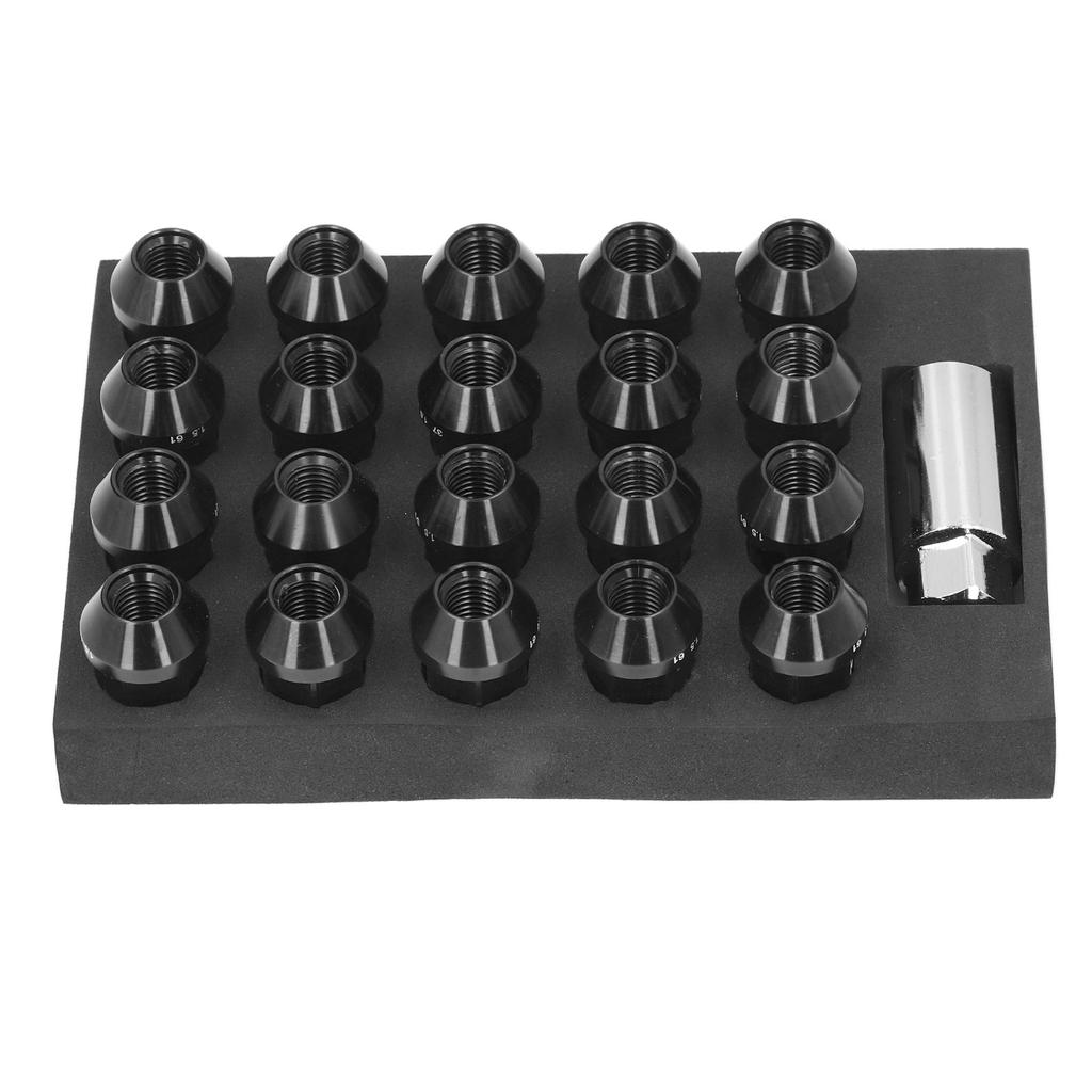 M12x1.5 Lug Nuts with Socket Adapter Aluminum Alloy 42mm   19Hex for JDM Racing   Replacement for  