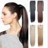 Длинный прямой зажим в хвосте, накладные волосы, хвостик, шиньон со шпильками, синтетическое термостойкое волокно, прямой конский хвост