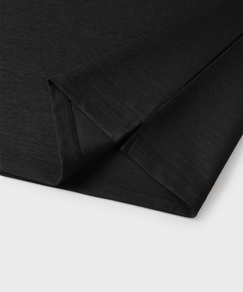 PANICALE Black Cotton Linen T-Shirt