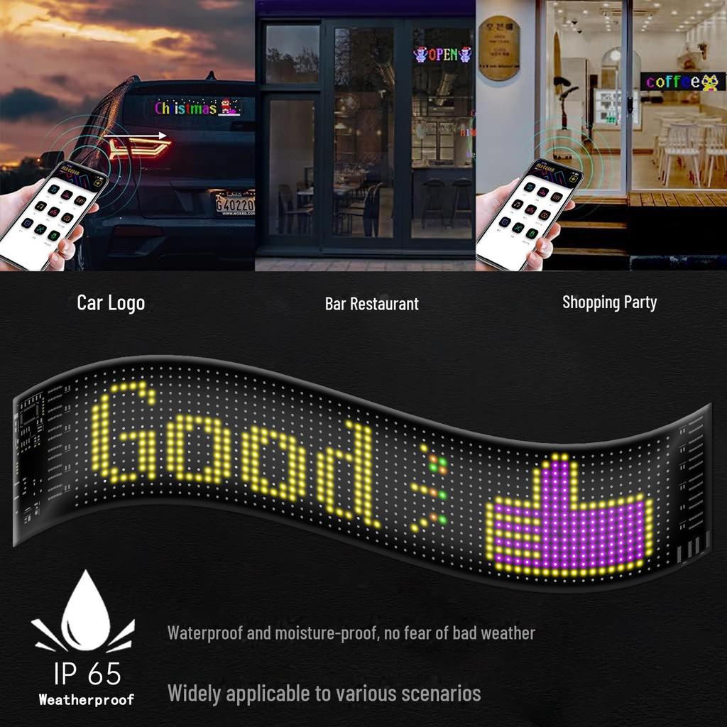 Waterproof Bluetooth LED Display Screen: Interactive Rear Window Expression with Flexible Soft Screen
