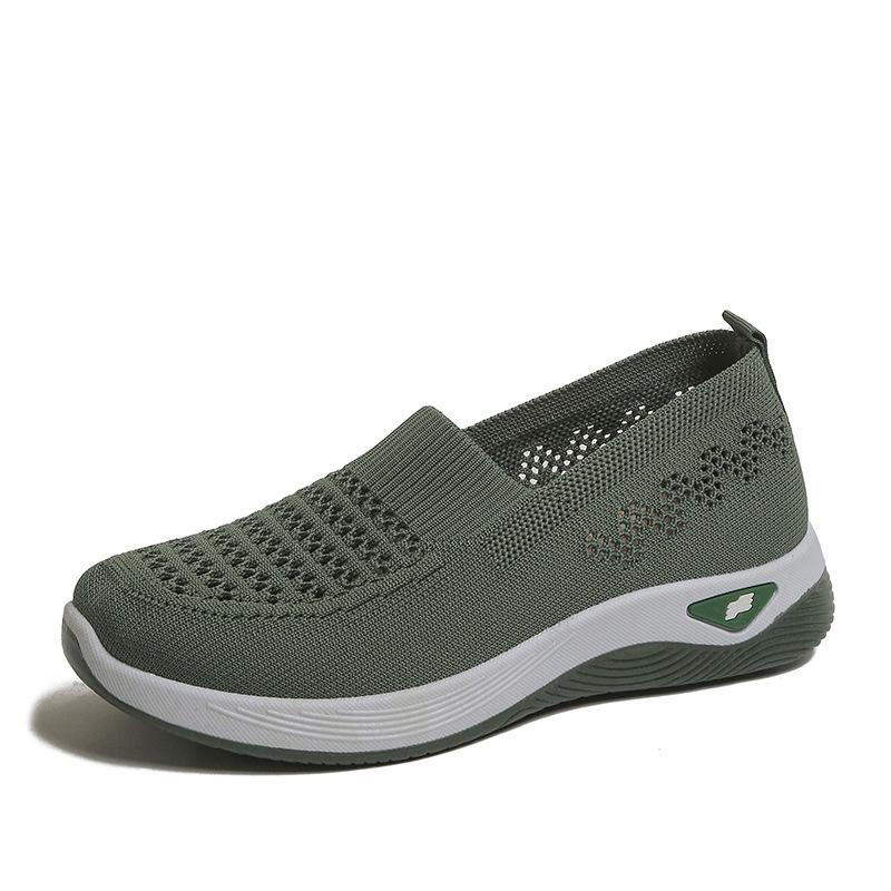 Женские дышащие слипоны Легкие повседневные кроссовки с круглым носком Удобные кроссовки