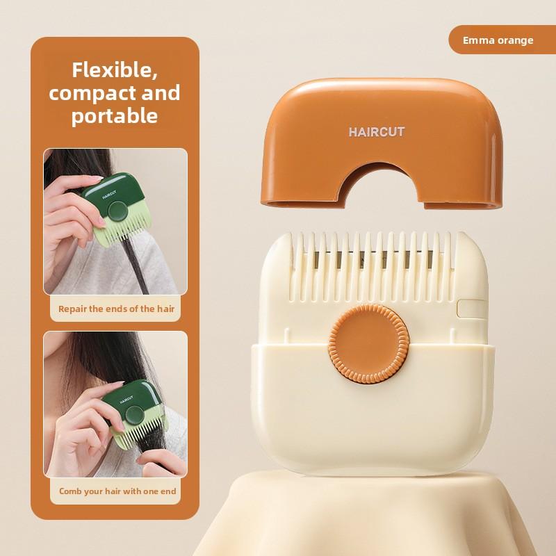 Расческа 2 в 1 для стрижки детских волос и парикмахерского дела, для подравнивания челки и секущихся кончиков, триммер для челки, ручная портативная детская машинка для стрижки волос