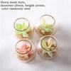 1pcs Miniature 1:12 Dollhouse Potted Glass Vase Lifelike Succulent Mode Decoration Desktop Ornaments Dolls House Accessories